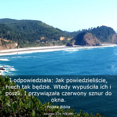 Picture 03 - Jozuego 2:21 POLUBG - I odpowiedziała: Jak powiedzieliście, niech tak - Bible Verse Picture
