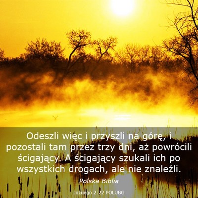 Picture 03 - Jozuego 2:22 POLUBG - Odeszli więc i przyszli na górę, i pozostali - Bible Verse Picture