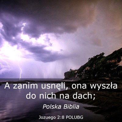Picture 03 - Jozuego 2:8 POLUBG - A zanim usnęli, ona wyszła do nich na - Bible Verse Picture