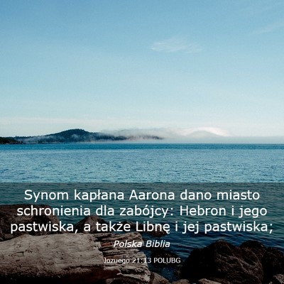 Picture 03 - Jozuego 21:13 POLUBG - Synom kapłana Aarona dano miasto schronienia dla - Bible Verse Picture