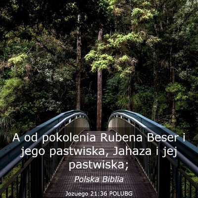 Picture 03 - Jozuego 21:36 POLUBG - A od pokolenia Rubena Beser i jego pastwiska, - Bible Verse Picture