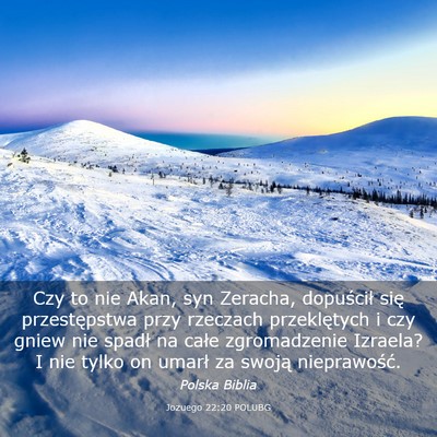 Picture 03 - Jozuego 22:20 POLUBG - Czy to nie Akan, syn Zeracha, dopuścił się - Bible Verse Picture