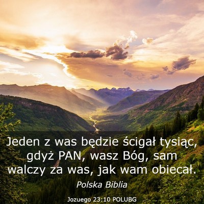 Picture 03 - Jozuego 23:10 POLUBG - Jeden z was będzie ścigał tysiąc, gdyż PAN, - Bible Verse Picture