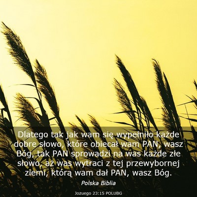 Picture 03 - Jozuego 23:15 POLUBG - Dlatego tak jak wam się wypełniło każde dobre - Bible Verse Picture