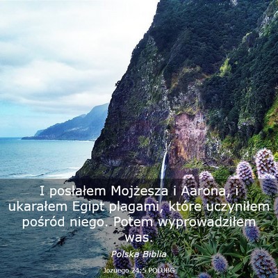 Picture 03 - Jozuego 24:5 POLUBG - I posłałem Mojżesza i Aarona, i ukarałem - Bible Verse Picture
