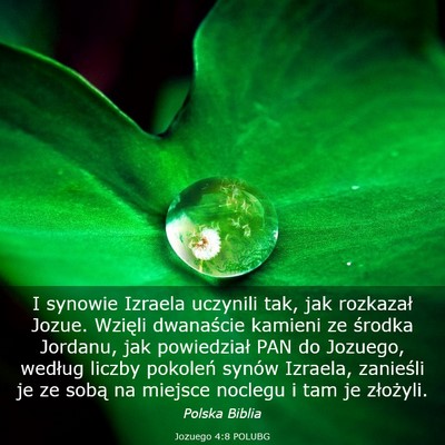 Picture 03 - Jozuego 4:8 POLUBG - I synowie Izraela uczynili tak, jak rozkazał - Bible Verse Picture
