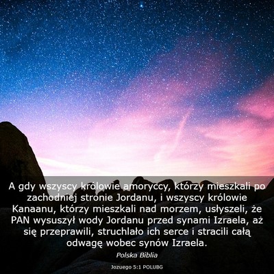 Picture 03 - Jozuego 5:1 POLUBG - A gdy wszyscy królowie amoryccy, którzy - Bible Verse Picture