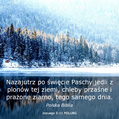 Picture 03 - Jozuego 5:11 POLUBG - Nazajutrz po święcie Paschy jedli z plonów tej - Bible Verse Picture