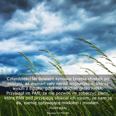 Picture 03 - Jozuego 5:6 POLUBG - Czterdzieści lat bowiem synowie Izraela chodzili - Bible Verse Picture