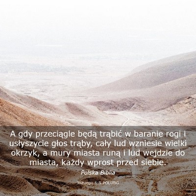 Picture 03 - Jozuego 6:5 POLUBG - A gdy przeciągle będą trąbić w baranie rogi - Bible Verse Picture