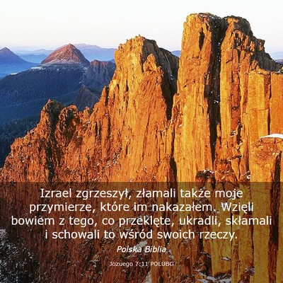Picture 03 - Jozuego 7:11 POLUBG - Izrael zgrzeszył, złamali także moje - Bible Verse Picture