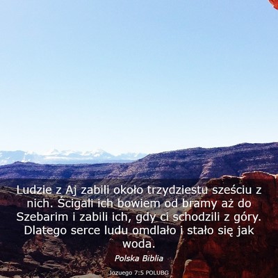Picture 03 - Jozuego 7:5 POLUBG - Ludzie z Aj zabili około trzydziestu sześciu z - Bible Verse Picture