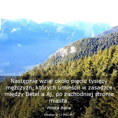Picture 03 - Jozuego 8:12 POLUBG - Następnie wziął około pięciu tysięcy - Bible Verse Picture