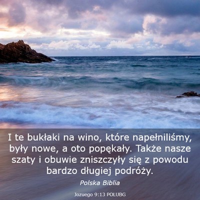 Picture 03 - Jozuego 9:13 POLUBG - I te bukłaki na wino, które napełniliśmy, - Bible Verse Picture