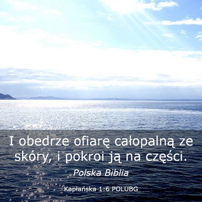 Picture 03 - Kapłańska 1:6 POLUBG - I obedrze ofiarę całopalną ze skóry, i pokroi - Bible Verse Picture