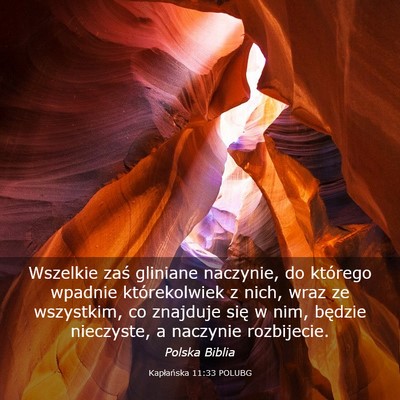 Picture 03 - Kapłańska 11:33 POLUBG - Wszelkie zaś gliniane naczynie, do którego - Bible Verse Picture