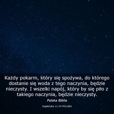 Picture 03 - Kapłańska 11:34 POLUBG - Każdy pokarm, który się spożywa, do którego - Bible Verse Picture