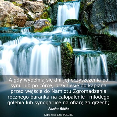 Picture 03 - Kapłańska 12:6 POLUBG - A gdy wypełnią się dni jej oczyszczenia po - Bible Verse Picture