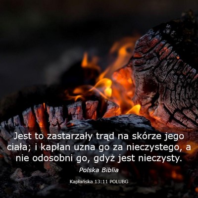 Picture 03 - Kapłańska 13:11 POLUBG - Jest to zastarzały trąd na skórze jego ciała; - Bible Verse Picture