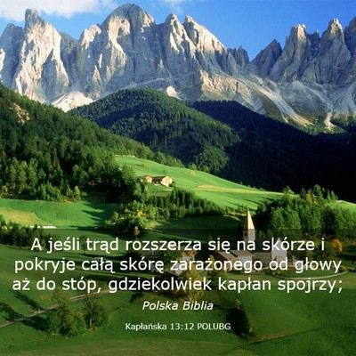 Picture 03 - Kapłańska 13:12 POLUBG - A jeśli trąd rozszerza się na skórze i - Bible Verse Picture