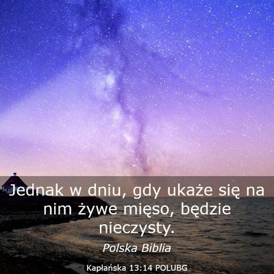 Picture 03 - Kapłańska 13:14 POLUBG - Jednak w dniu, gdy ukaże się na nim żywe - Bible Verse Picture