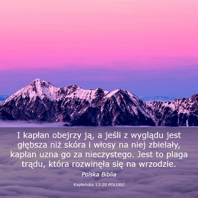 Picture 03 - Kapłańska 13:20 POLUBG - I kapłan obejrzy ją, a jeśli z wyglądu jest - Bible Verse Picture
