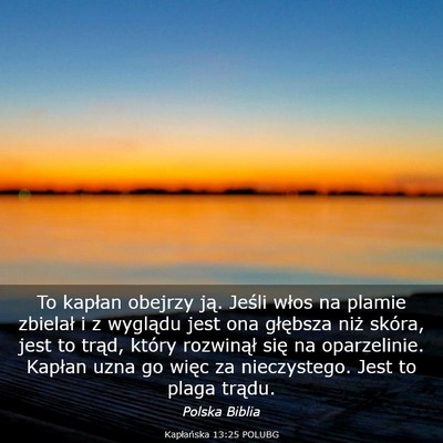 Picture 03 - Kapłańska 13:25 POLUBG - To kapłan obejrzy ją. Jeśli włos na plamie - Bible Verse Picture