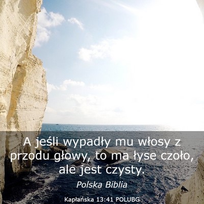 Picture 03 - Kapłańska 13:41 POLUBG - A jeśli wypadły mu włosy z przodu głowy, to - Bible Verse Picture