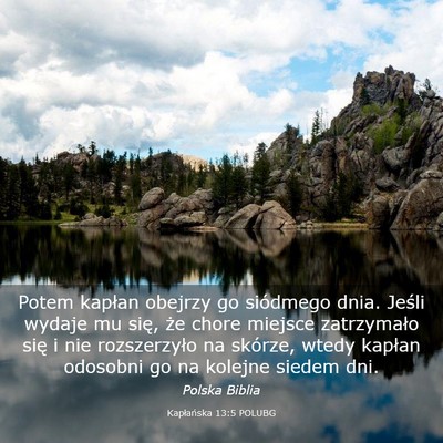 Picture 03 - Kapłańska 13:5 POLUBG - Potem kapłan obejrzy go siódmego dnia. Jeśli - Bible Verse Picture