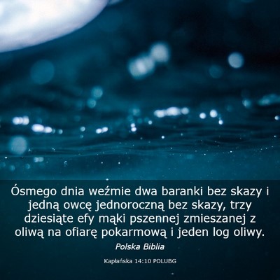 Picture 03 - Kapłańska 14:10 POLUBG - Ósmego dnia weźmie dwa baranki bez skazy i - Bible Verse Picture