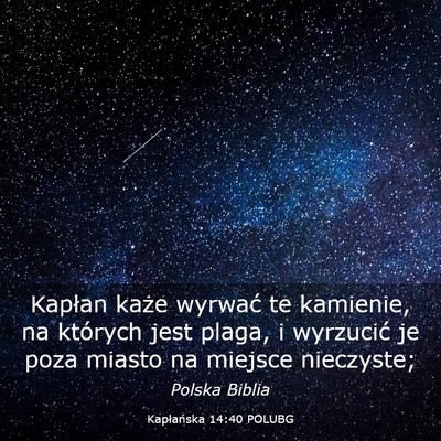 Picture 03 - Kapłańska 14:40 POLUBG - Kapłan każe wyrwać te kamienie, na których - Bible Verse Picture
