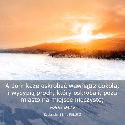 Picture 03 - Kapłańska 14:41 POLUBG - A dom każe oskrobać wewnątrz dokoła; i - Bible Verse Picture