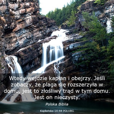 Picture 03 - Kapłańska 14:44 POLUBG - Wtedy wejdzie kapłan i obejrzy. Jeśli zobaczy, - Bible Verse Picture