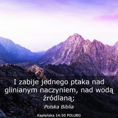 Picture 03 - Kapłańska 14:50 POLUBG - I zabije jednego ptaka nad glinianym naczyniem, - Bible Verse Picture