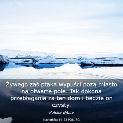 Picture 03 - Kapłańska 14:53 POLUBG - Żywego zaś ptaka wypuści poza miasto na - Bible Verse Picture