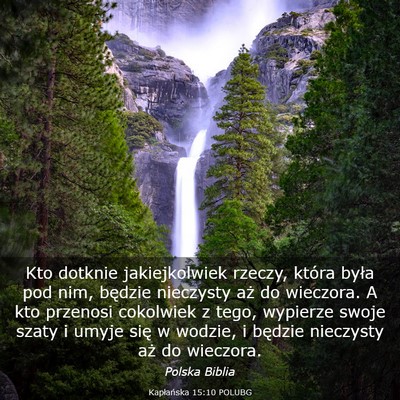 Picture 03 - Kapłańska 15:10 POLUBG - Kto dotknie jakiejkolwiek rzeczy, która była - Bible Verse Picture