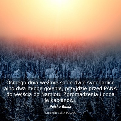 Picture 03 - Kapłańska 15:14 POLUBG - Ósmego dnia weźmie sobie dwie synogarlice albo - Bible Verse Picture