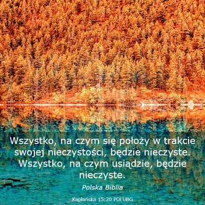 Picture 03 - Kapłańska 15:20 POLUBG - Wszystko, na czym się położy w trakcie swojej - Bible Verse Picture