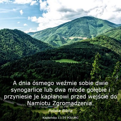 Picture 03 - Kapłańska 15:29 POLUBG - A dnia ósmego weźmie sobie dwie synogarlice lub - Bible Verse Picture