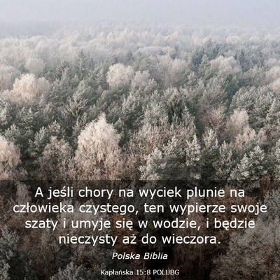 Picture 03 - Kapłańska 15:8 POLUBG - A jeśli chory na wyciek plunie na człowieka - Bible Verse Picture