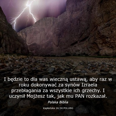 Picture 03 - Kapłańska 16:34 POLUBG - I będzie to dla was wieczną ustawą, aby raz w - Bible Verse Picture