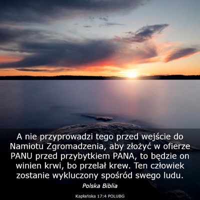 Picture 03 - Kapłańska 17:4 POLUBG - A nie przyprowadzi tego przed wejście do Namiotu - Bible Verse Picture