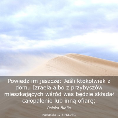 Picture 03 - Kapłańska 17:8 POLUBG - Powiedz im jeszcze: Jeśli ktokolwiek z domu - Bible Verse Picture