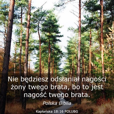 Picture 03 - Kapłańska 18:16 POLUBG - Nie będziesz odsłaniał nagości żony twego - Bible Verse Picture