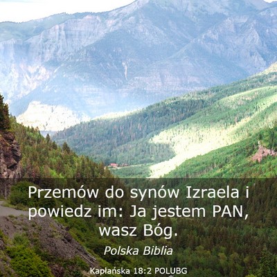 Picture 03 - Kapłańska 18:2 POLUBG - Przemów do synów Izraela i powiedz im: Ja - Bible Verse Picture