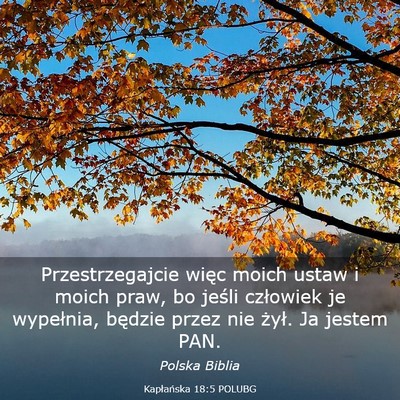 Picture 03 - Kapłańska 18:5 POLUBG - Przestrzegajcie więc moich ustaw i moich praw, - Bible Verse Picture