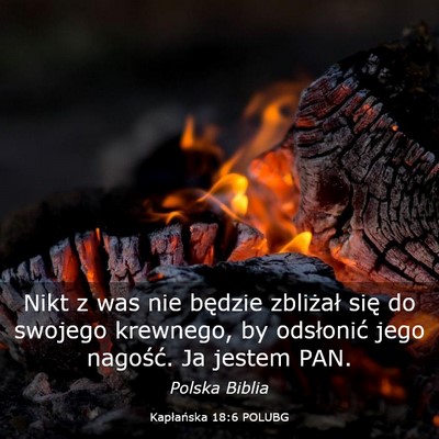 Picture 03 - Kapłańska 18:6 POLUBG - Nikt z was nie będzie zbliżał się do swojego - Bible Verse Picture