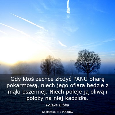 Picture 03 - Kapłańska 2:1 POLUBG - Gdy ktoś zechce złożyć PANU ofiarę - Bible Verse Picture