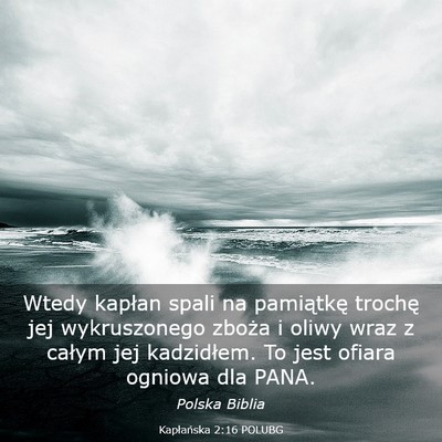 Picture 03 - Kapłańska 2:16 POLUBG - Wtedy kapłan spali na pamiątkę trochę jej - Bible Verse Picture