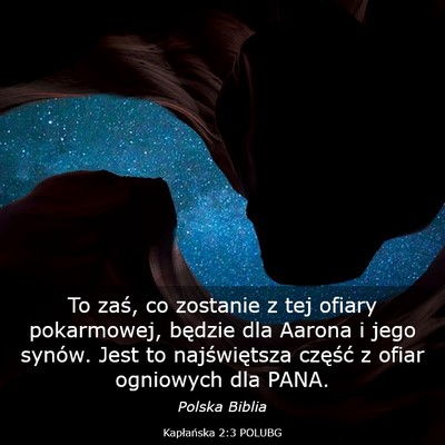 Picture 03 - Kapłańska 2:3 POLUBG - To zaś, co zostanie z tej ofiary pokarmowej, - Bible Verse Picture